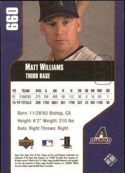 2002 Upper Deck 40-Man #660 Matt Williams Back