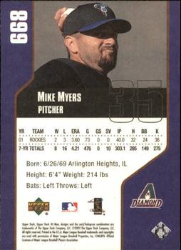 2002 Upper Deck 40-Man #668 Mike Myers Back