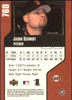 2002 Upper Deck 40-Man #760 Jason Schmidt Back