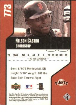 2002 Upper Deck 40-Man #773 Nelson Castro Back