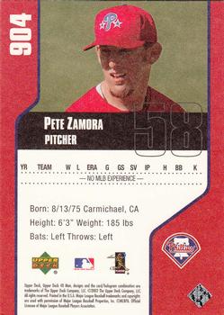 2002 Upper Deck 40-Man #904 Pete Zamora Back