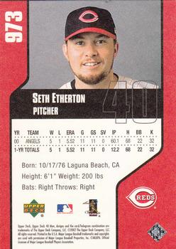 2002 Upper Deck 40-Man #973 Seth Etherton Back