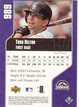 2002 Upper Deck 40-Man #989 Todd Helton Back