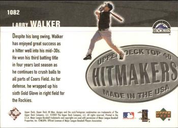 2002 Upper Deck 40-Man #1082 Larry Walker Back