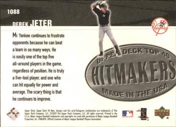 2002 Upper Deck 40-Man #1088 Derek Jeter Back