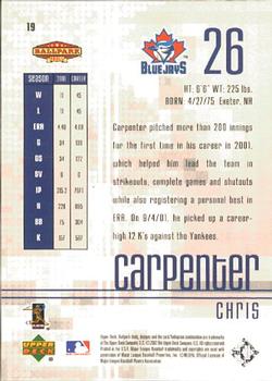 2002 Upper Deck Ballpark Idols #19 Chris Carpenter Back