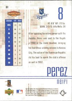 2002 Upper Deck Ballpark Idols #61 Neifi Perez Back
