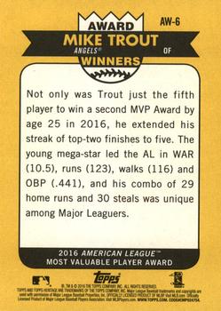 2017 Topps Heritage - Award Winners #AW-6 Mike Trout Back