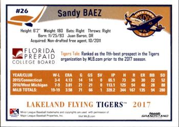 2017 Grandstand Lakeland Flying Tigers #NNO Sandy Baez Back
