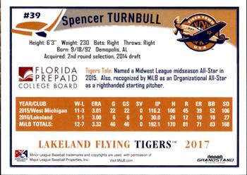 2017 Grandstand Lakeland Flying Tigers #NNO Spencer Turnbull Back