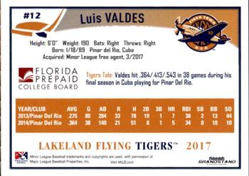 2017 Grandstand Lakeland Flying Tigers #NNO Luis Valdes Back