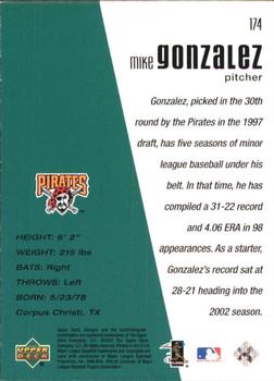 2002 Upper Deck Diamond Connection #174 Mike Gonzalez Back