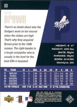 2002 Upper Deck Diamond Connection #63 Kevin Brown Back