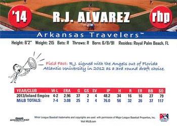 2014 Grandstand Texas League Top Prospects #NNO R.J. Alvarez Back