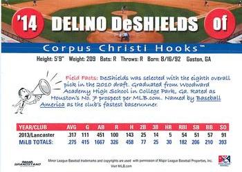 2014 Grandstand Texas League Top Prospects #NNO Delino DeShields Jr. Back