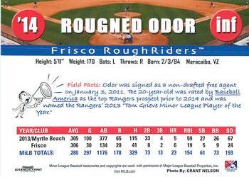 2014 Grandstand Texas League Top Prospects #NNO Rougned Odor Back