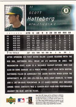 2002 Upper Deck MVP #11 Scott Hatteberg Back