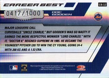 2004 Donruss Elite - Career Best #CB-12 Dwight Gooden Back