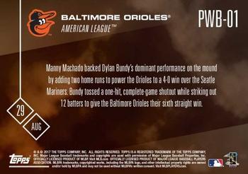 2017 Topps Now Players Weekend #PWB-01 Baltimore Orioles Back