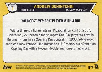 2017 Topps Heritage - Now and Then #NT-3 Andrew Benintendi Back