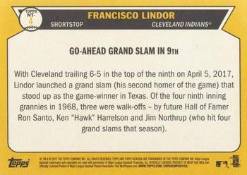 2017 Topps Heritage - Now and Then #NT-4 Francisco Lindor Back