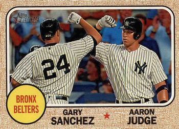 2017 Topps Heritage - Combo Cards #CC-2 Bronx Belters (Gary Sanchez / Aaron Judge) Front