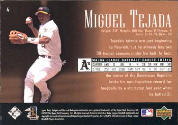 2002 Upper Deck Piece of History #4 Miguel Tejada Back
