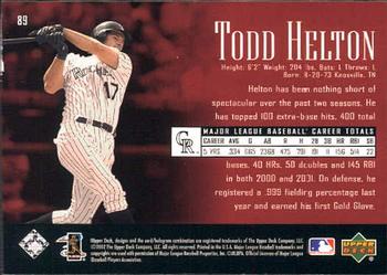 2002 Upper Deck Piece of History #89 Todd Helton Back