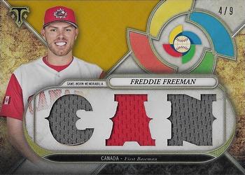 2017 Topps Triple Threads - World Baseball Classic Relics Gold #WBCR-FF Freddie Freeman Front