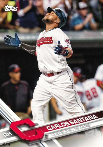 2017 Topps Cleveland Indians 5x7 #CLE-17 Carlos Santana Front