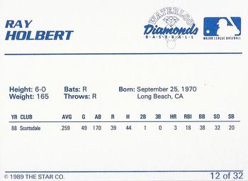1989 Star Waterloo Diamonds - Platinum #12 Ray Holbert Back