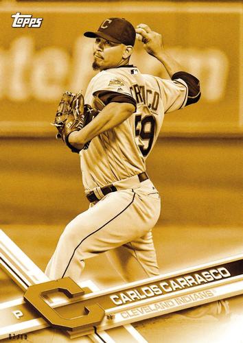 2017 Topps Cleveland Indians 5x7 - Gold #CLE-16 Carlos Carrasco Front