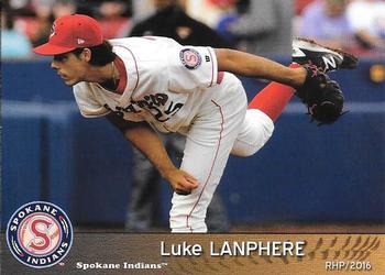 2016 Grandstand Spokane Indians #25 Luke Lanphere Front