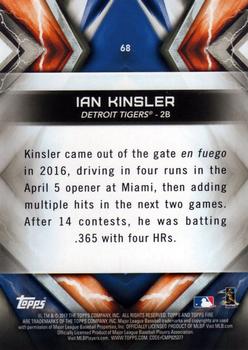 2017 Topps Fire #68 Ian Kinsler Back