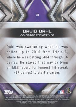 2017 Topps Fire #78 David Dahl Back