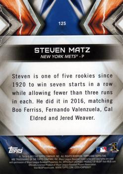 2017 Topps Fire #125 Steven Matz Back