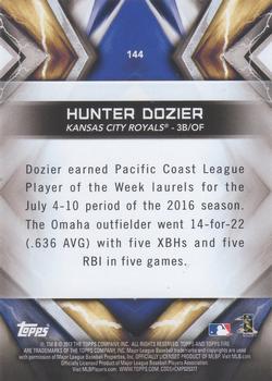 2017 Topps Fire #144 Hunter Dozier Back