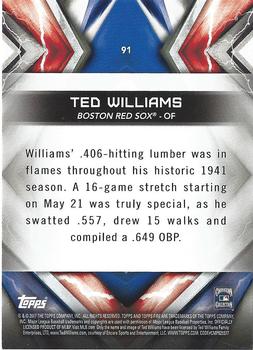 2017 Topps Fire - Flame #91 Ted Williams Back