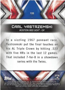 2017 Topps Fire - Gold Minted #133 Carl Yastrzemski Back