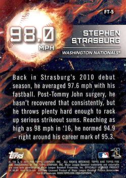 2017 Topps Fire - Flame Throwers #FT-5 Stephen Strasburg Back