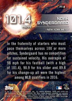 2017 Topps Fire - Flame Throwers #FT-8 Noah Syndergaard Back