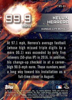 2017 Topps Fire - Flame Throwers #FT-11 Kelvin Herrera Back