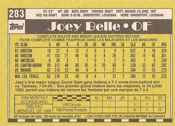 1990 O-Pee-Chee - White Back (Test Stock) #283 Joey Belle Back