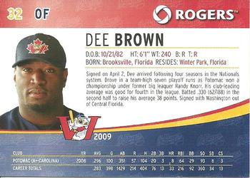 2009 Rogers Winnipeg Goldeyes SGA #NNO Dee Brown Back
