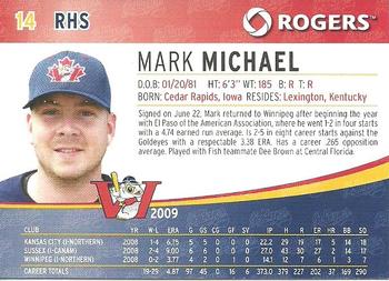 2009 Rogers Winnipeg Goldeyes SGA #NNO Mark Michael Back