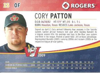 2009 Rogers Winnipeg Goldeyes SGA #NNO Cory Patton Back