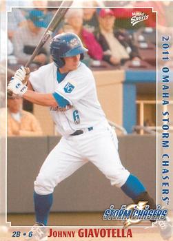 2011 MultiAd Omaha Storm Chasers #6 Johnny Giavotella Front