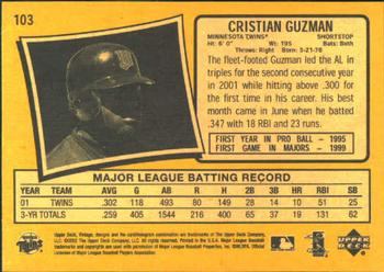 2002 Upper Deck Vintage #103 Cristian Guzman Back