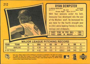 2002 Upper Deck Vintage #212 Ryan Dempster Back