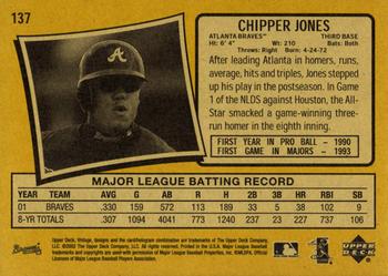 2002 Upper Deck Vintage #137 Chipper Jones Back